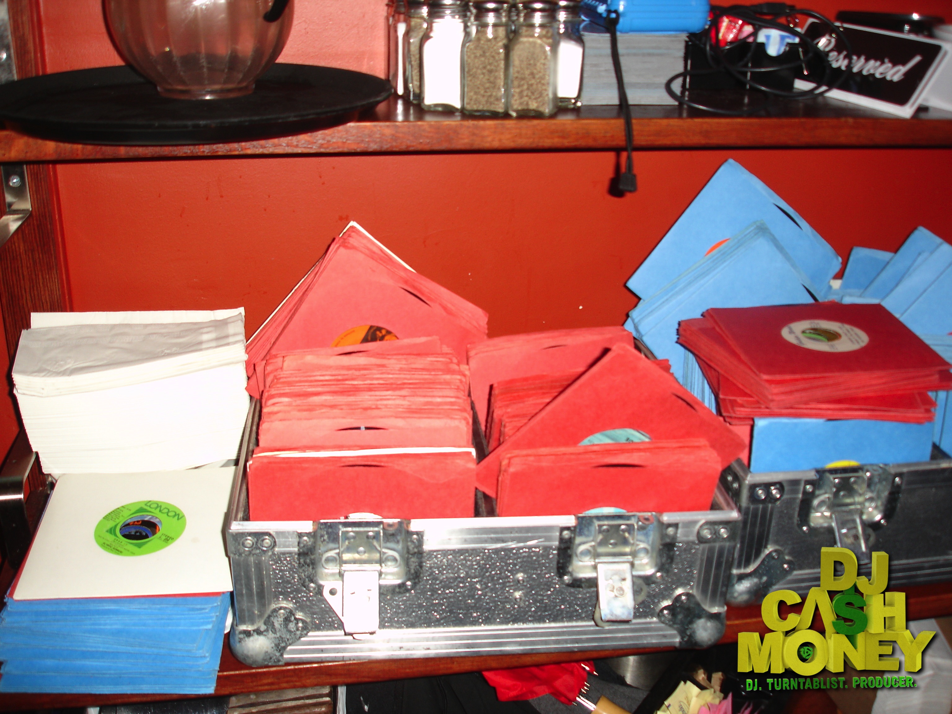 This is a beautiful mess..I have to put these 45's back in the case..SMH
